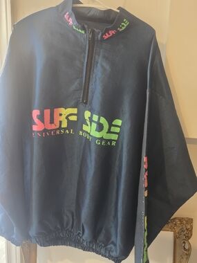 Surf Side Pullover Windbreaker with Neon Logo